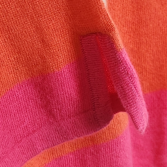 C&C California Size M Pink Beige Orange Striped Pullover Sweater Wool Blend - Picture 3 of 8